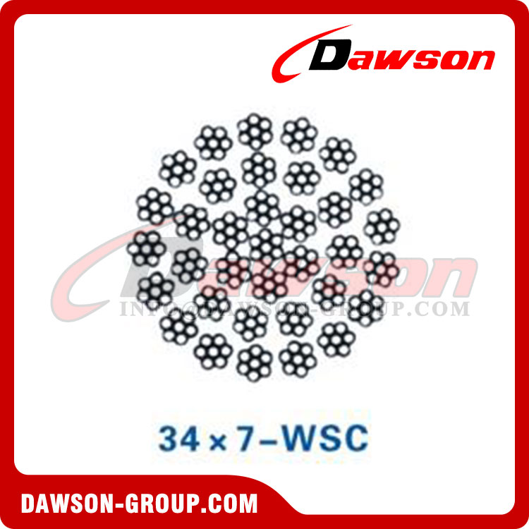 حبل أسلاك الفولاذ (18×7-WSC)(34×7-WSC)، حبل الأسلاك للفحم والتعدين