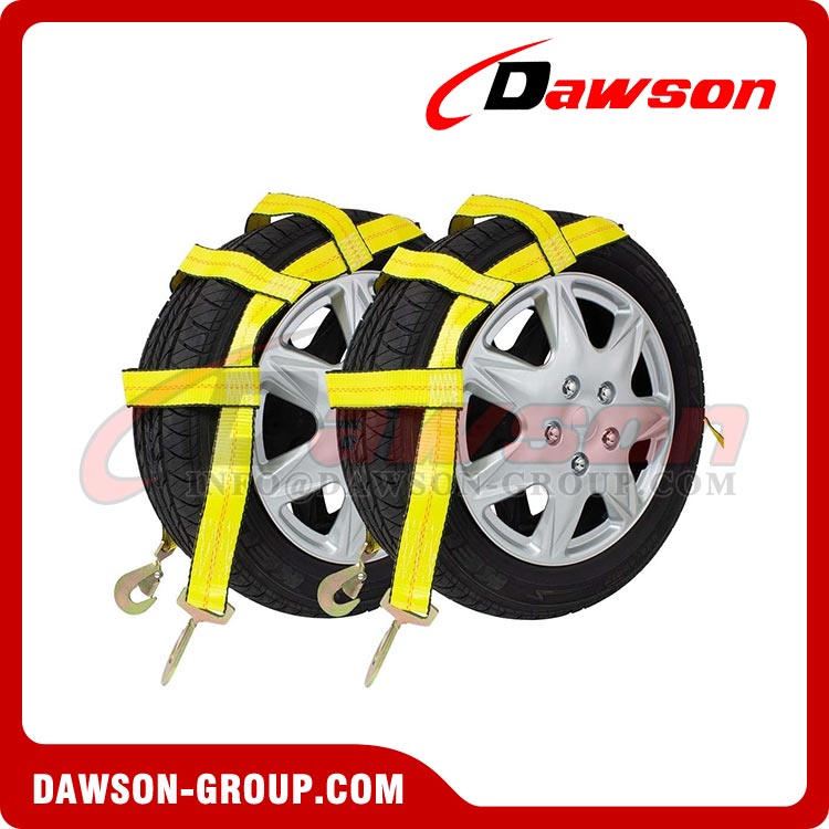 Ремни корзины для буксирной тележки с витыми карабинами, подходят для колес с шинами 14–19 дюймов, ремни для колес автомобиля, сетка для автоматического крепления колес