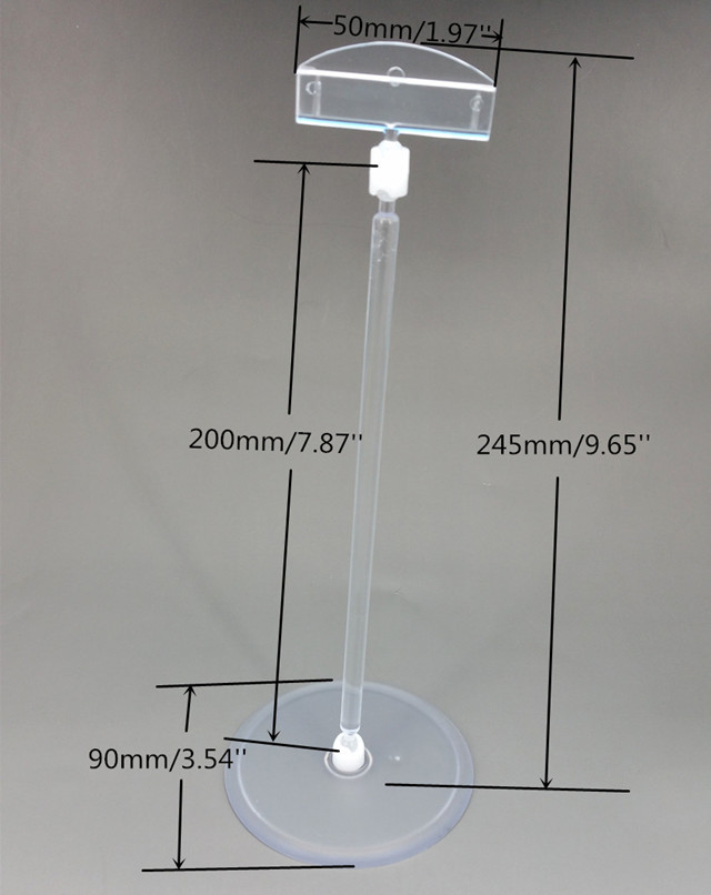 C034 Plastic POP Sign Price Tag Card Display Clips Holder Stands H245mm Good Quality