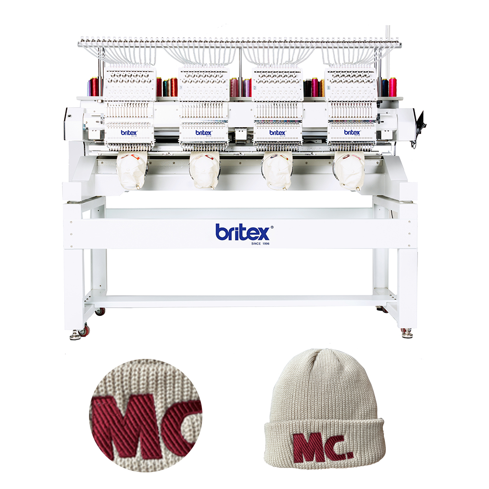 Hot Sell Britex BR-1504 Four 4 Heads 15 Needles Dahao 4 Head Embroidery Machines Computerized T Shirt Embroidery Machine