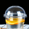 Thickened Shatterproof Clear PET Semi Round Dome Lid Leak Proof Plastic Cup Topper for Bubble Tea Cold Coffee Smoothie Commercial Daily Usage