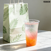 Biodegradable Thick Paper Carrier Bags With Handle For Takeout Milk Tea Coffee Cold Hot Drinks