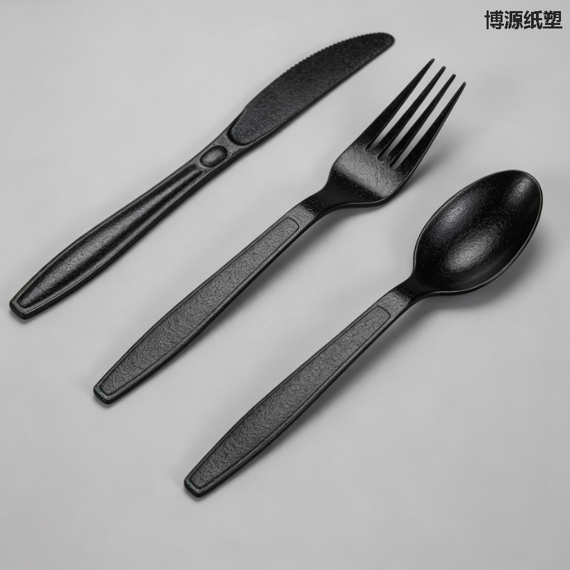 Premium Food-Grade Disposable Plastic Cutlery Set, Sturdy & Break-Resistant Knives Forks Spoons with Custom Logo Printing Available