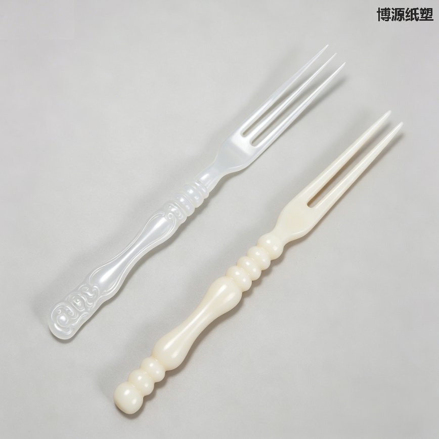 Food-Grade Disposable Plastic Fruit & Tasting Fork Series, Stylish Tableware for Fruit Dessert, Custom Logo & Packaging Available