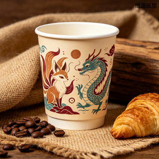 Factory Wholesale Double Wall Disposable Biodegradable Paper Cups for Hot Drinks
