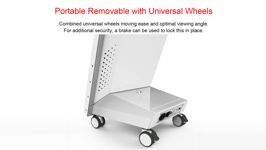Affichage-numérique-portable-amovible-avec-roues-universelles