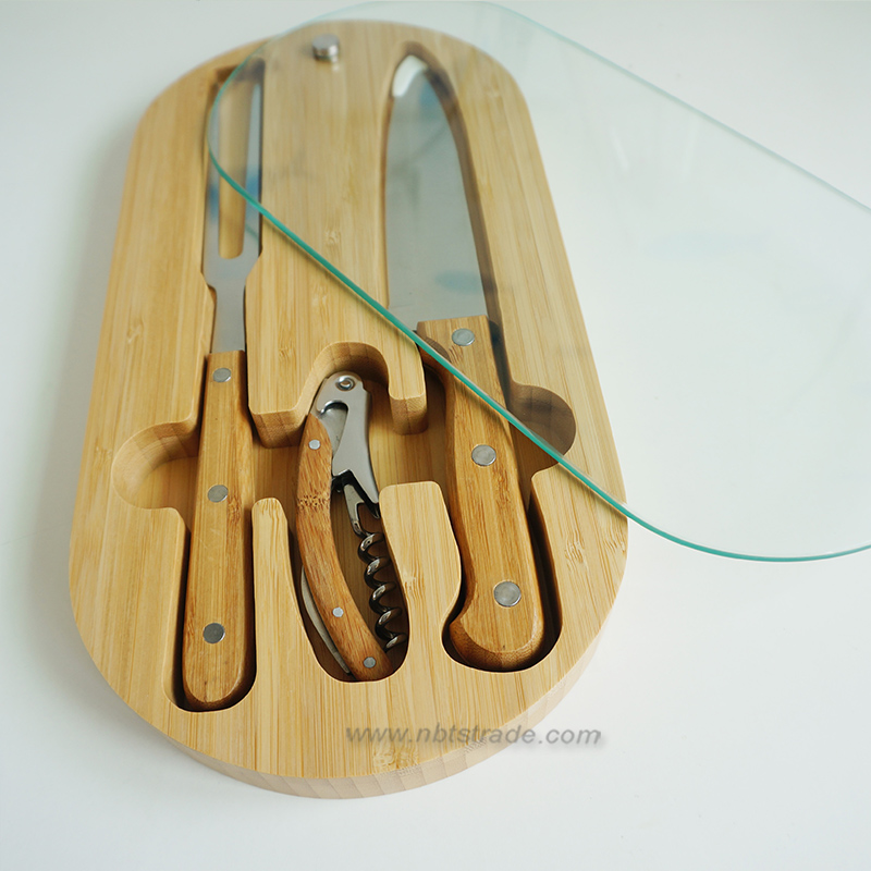 Glass & Bamboo Knife set