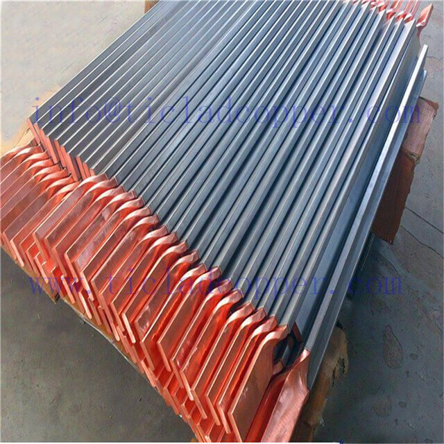 insoluble PMTA titanium clad copper bus bar anode