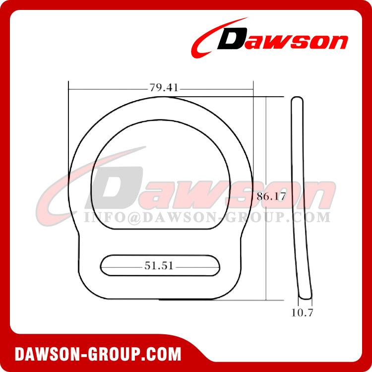 DSJ-A3005-1 Anillo en D de aluminio para protección contra caídas y escalada en exteriores, anillo en D para arneses de seguridad de aluminio de 50 mm