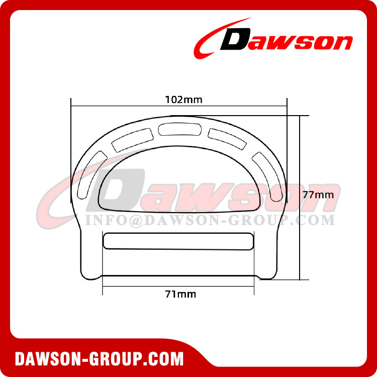 DSJ-A3021 Anillo en D de aluminio para protección contra caídas y escalada en exteriores, anillo en D para arneses de seguridad de aluminio de 70 mm