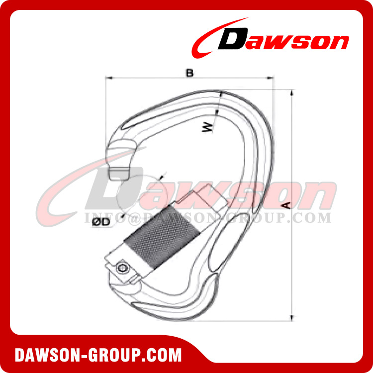 DSJ-A7109TN Алюминиевый материал для индивидуального карабина круглой формы, алюминиевый плоский карабин в форме ушка