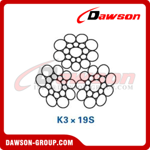 حبل أسلاك الفولاذ (K3×19S)، حبل أسلاك حقول النفط، حبل أسلاك الفولاذ لحقول النفط