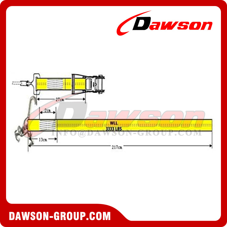 2 ''x 8' RTJ العنقودية السقاطة الأشرطة سيارة متعهد السحب سحب هادم الأشرطة