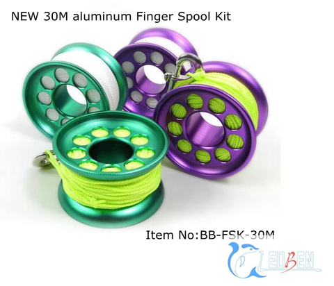 30m/100ft Aluminum Cave Scuba Diving Finger Reel Spool
