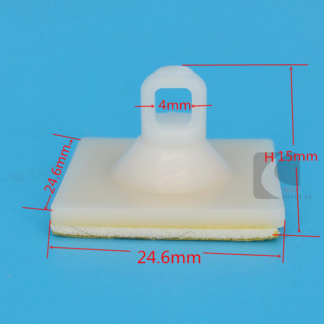 A004 POP Plastic Price Tag Sign Card Holder Paper Display Hanging Poster Hangers Hooks Accessories Side L24.6mm Retail Store Sky Promotion Display With Adhesive Tape Good Quality