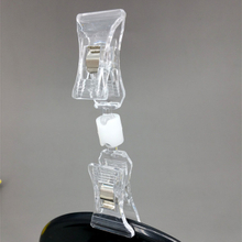 C009 Clear Double Axe Type POP Plastic Price Tag Sign Card Holder Paper Display Promotion Clips In Retail Store