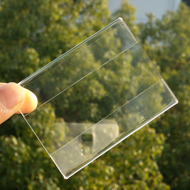 Acrylic T1.2mm Plastic Sign Price Tag Label Paper Promotion Name Card Display Holders by Adhesive Tape on Back Good Quality