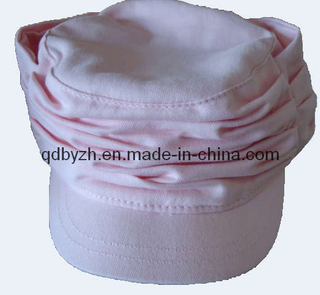 Girls Cotton Twill Army Cap With Bowtie on The Back (BY-K22)