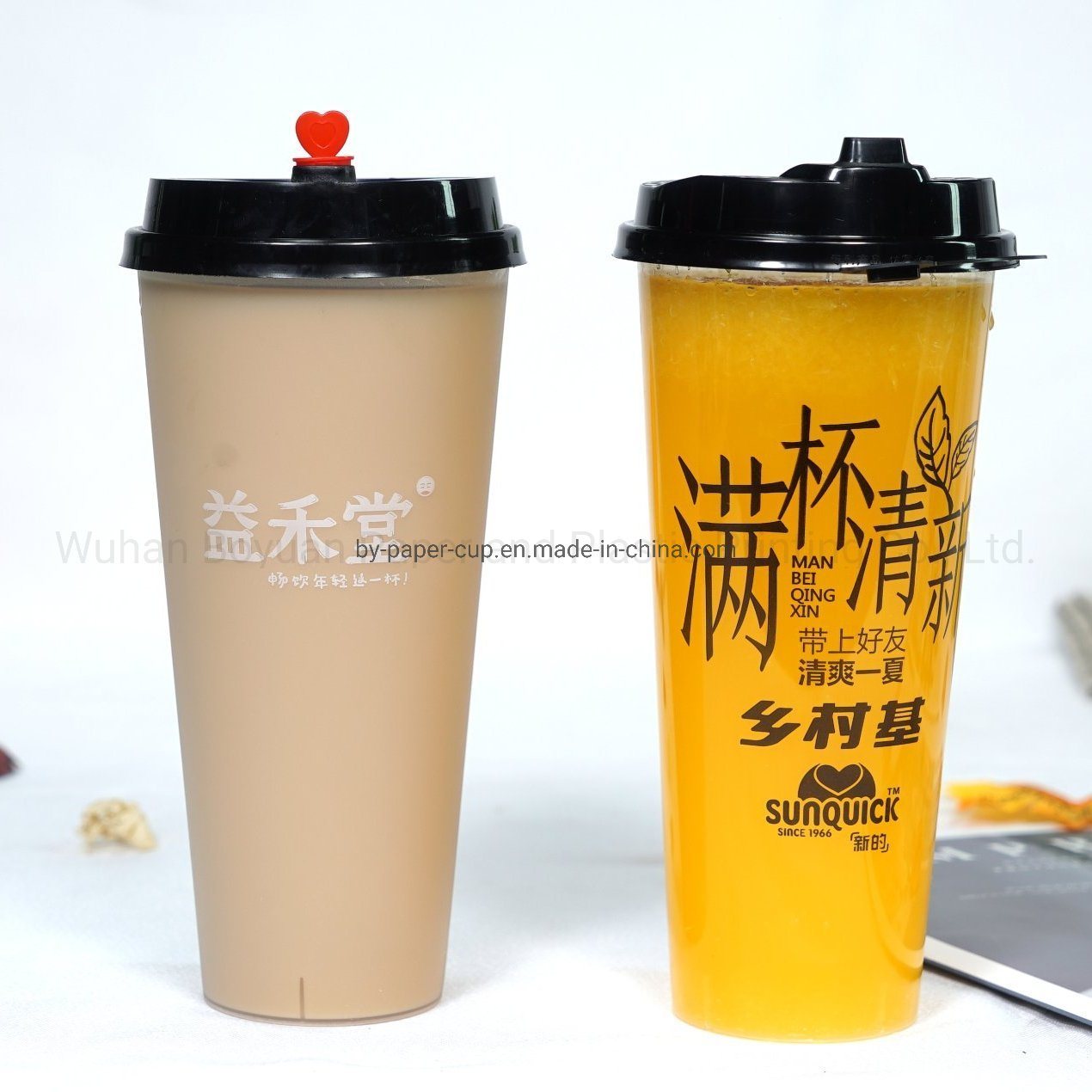 Customized Printed Disposable Plastic Cups with Lids