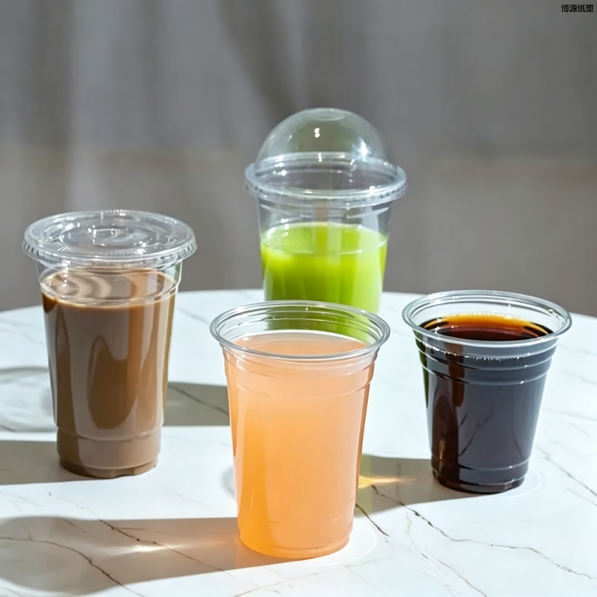 Thickened Shatterproof Clear PET Semi Round Dome Lid Leak Proof Plastic Cup Topper for Bubble Tea Cold Coffee Smoothie Commercial Daily Usage