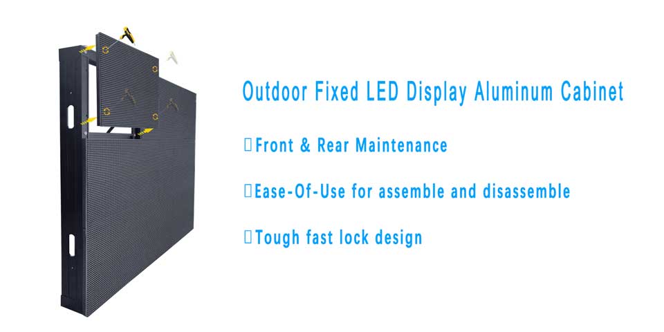 Gabinete de aluminio de pantalla LED fijo al aire libre