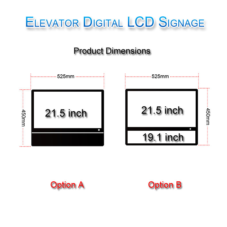 Écran LCD d'ascenseur de 21,5 pouces