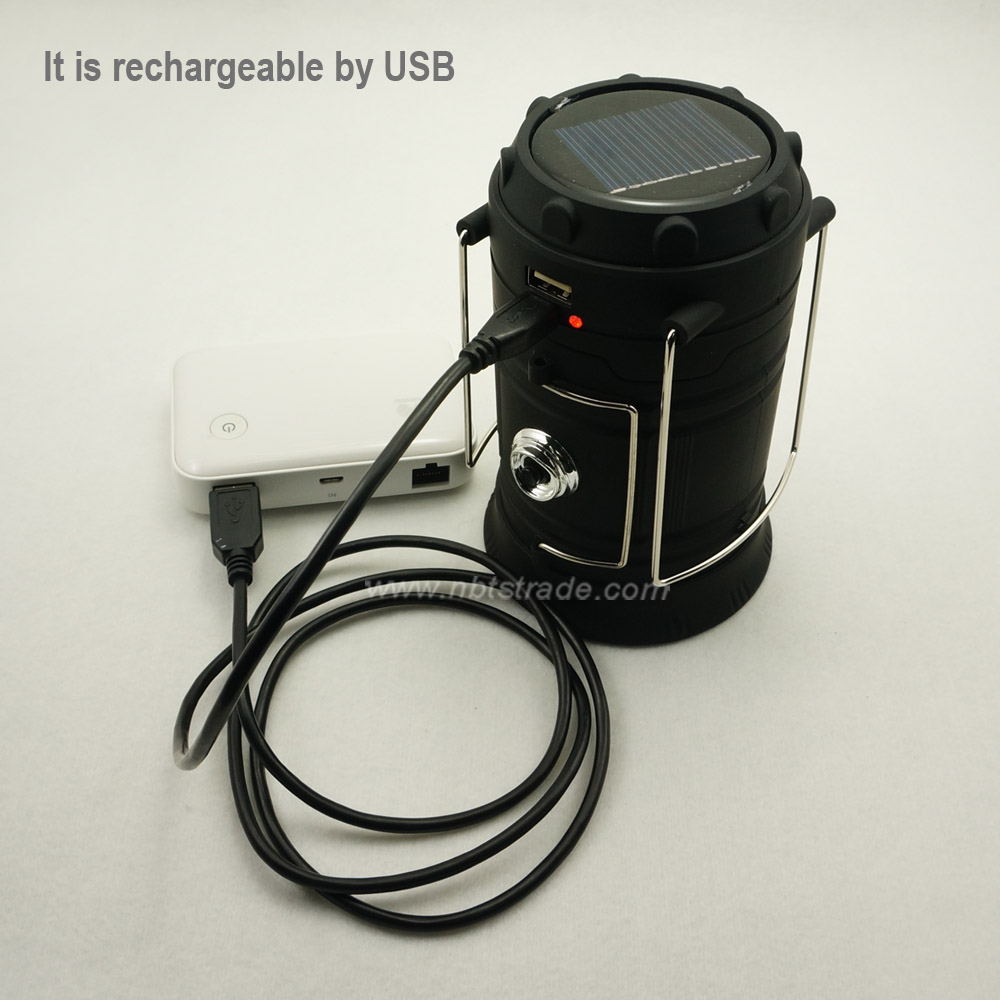 Solar & USB Rechargeable Outdoor Camping Lantern And Torch