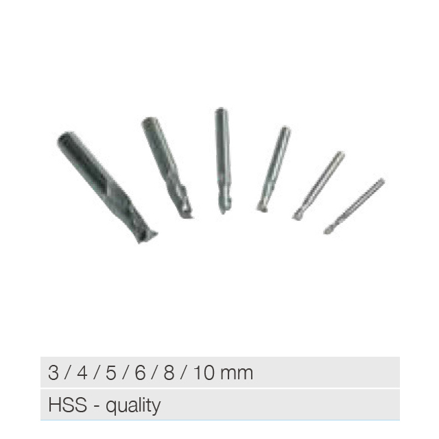 2 flute HSS end mill set, 6 pcs.
