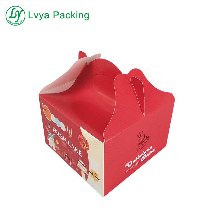 Customized Fancy Sample Design Cardboard Paper Shopping Cake Gift Packaging Box For Taking Away Food