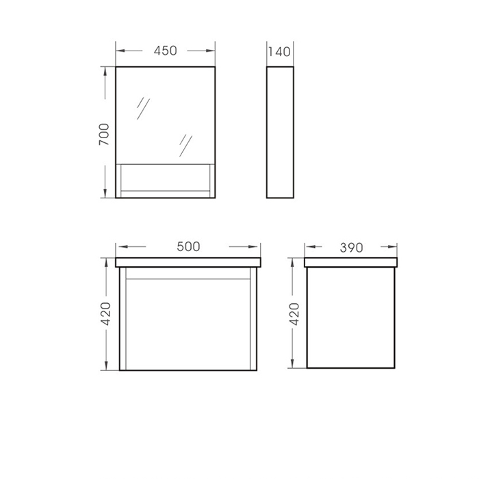 Quality bathroom solid wood modern cabinet C-033