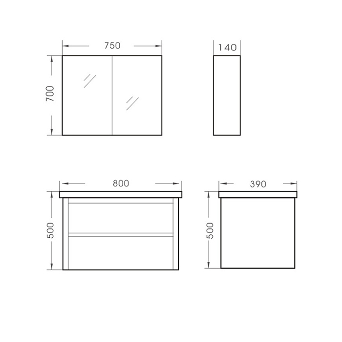 Quality bathroom solid wood modern cabinet C-035