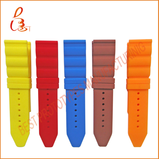 Colorful soft rubber from injection mould