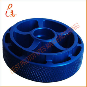 Blue anodized metal parts and prototyping