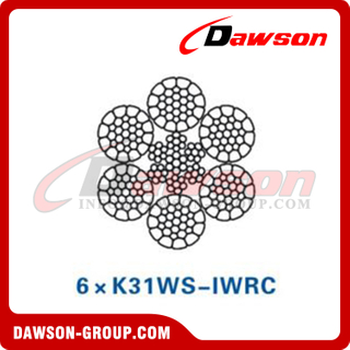 حبل أسلاك الفولاذ (6×K31WS-IWRC)(6×K36WS-IWRC)(6×K41WS-IWRC)، حبل سلك حقول النفط، حبل سلك فولاذي لحقول النفط