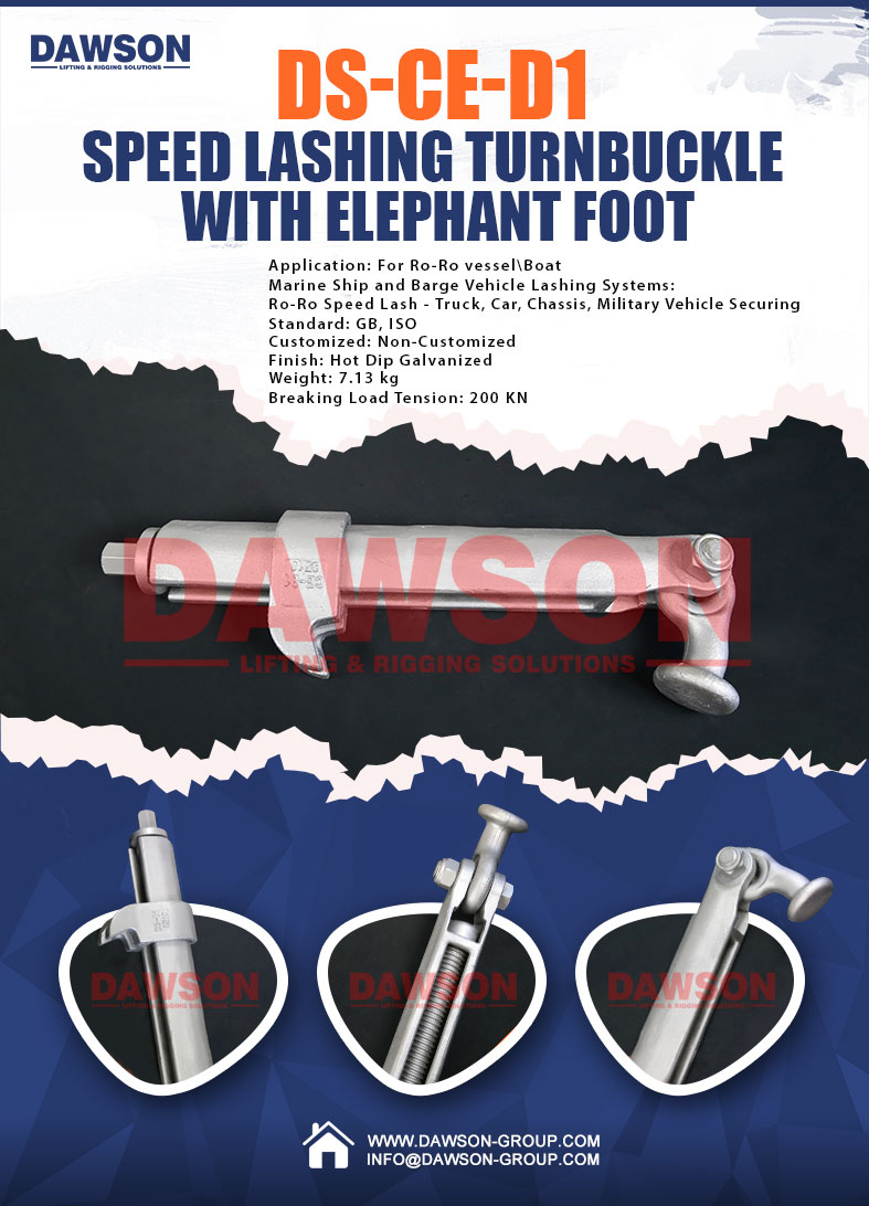 Tensor de amarre r&aacute;pido DS-CE-D1 con pie de elefante, latigazo r&aacute;pido de cadena - Dawson Group Ltd. - Fabricante, proveedor y f&aacute;brica de China