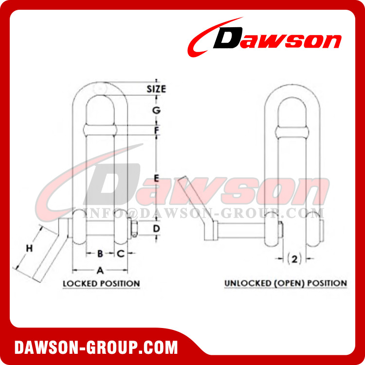 DAWSON DG-59A 1' - 2' WLL 8-30 тонн кованые скобы для шпунтовых свай из легированной стали для вытягивания шпунтовых свай