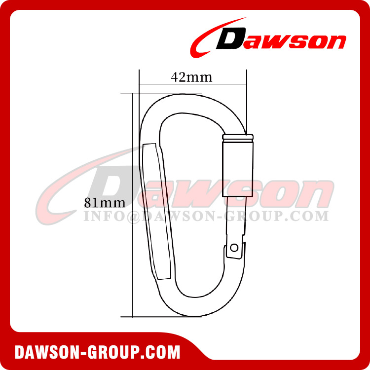 Material de aluminio DSJ-A15003N para mosquetón giratorio personalizado en forma de D, mosquetón giratorio de aleación de aluminio de 20,4g de cualquier color