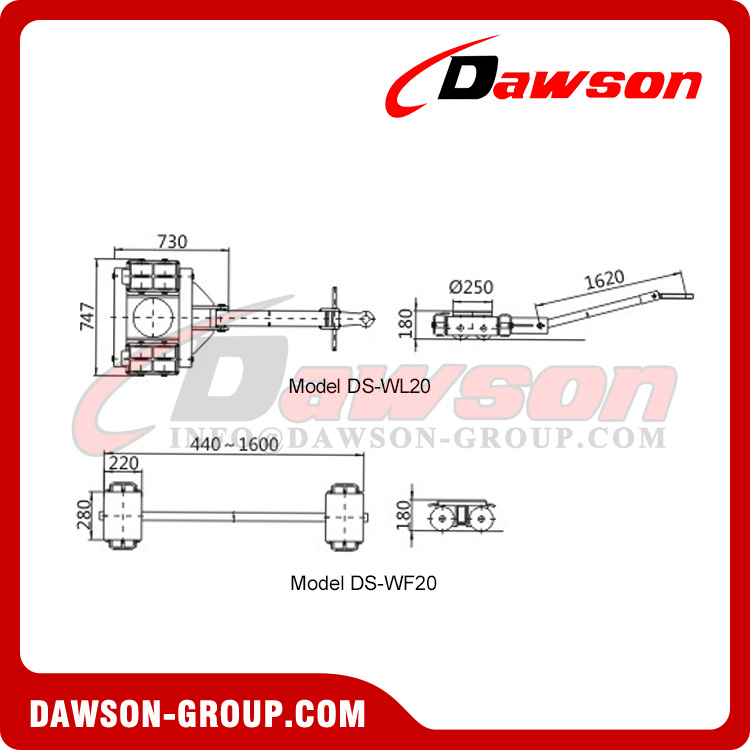 Carro de transporte serie DS-WF20+DS-WL20 DS-WF30+DS-WL30, carros de carga