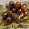 Amber Glass Jars with Lids