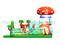 RB04128 （8x8x5m）Inflatable mushroom Bouncer funcity with double Slide