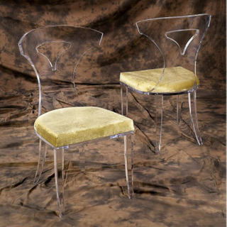 Transparent Lucite Chair Crystal Clear Acrylic Luxury Dining Room Chair With Back And Cushion