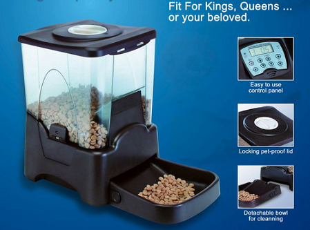 NEW Auto Pet Dog Cat Feeder High Capacity Voice Message Dish Bowl Food Dispenser
