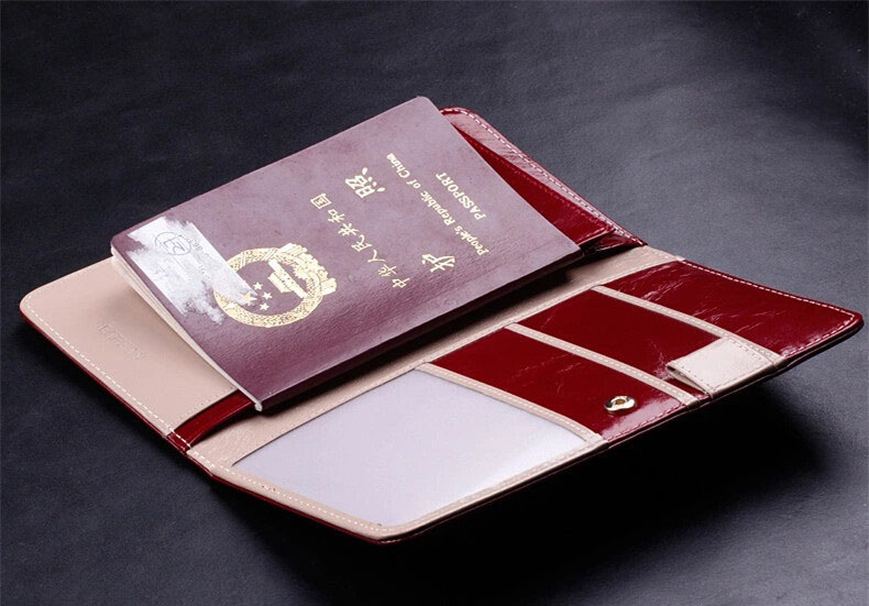 Genuine PU Leather Passport Wallet Bag Organizer Holder