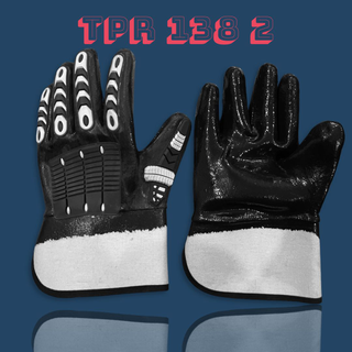 Jerry Liner TPR Glued Impact Olil Resistance gloves fully nitrile coated gloves , safety cuff 