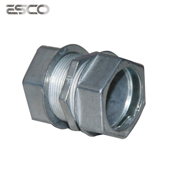 Manufacture IEC61386 Compression Steel Pipe Coupling Conduit Fitting EMT Connector