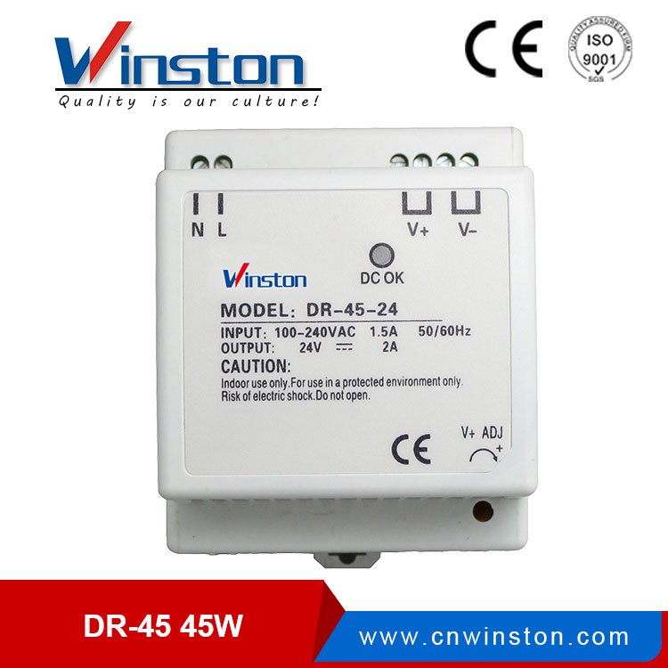 DR-30-5 de alta eficiencia Controlador LED de carril din de salida simple de 30W 5V