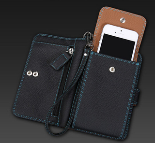High Quality Leather Cell Phone Purse for Man