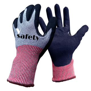 18G Maxflex micro nitrile coated safety work gloves cut level A4 , Thumb reinfoced