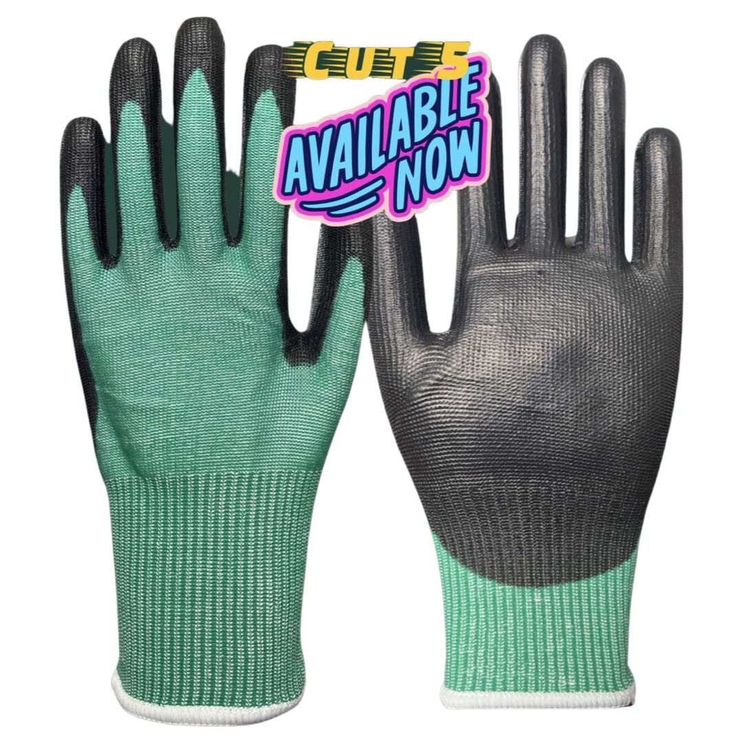 CUT RESISTANCE GLOVES CUT 5 PU COATED GLOVES 
