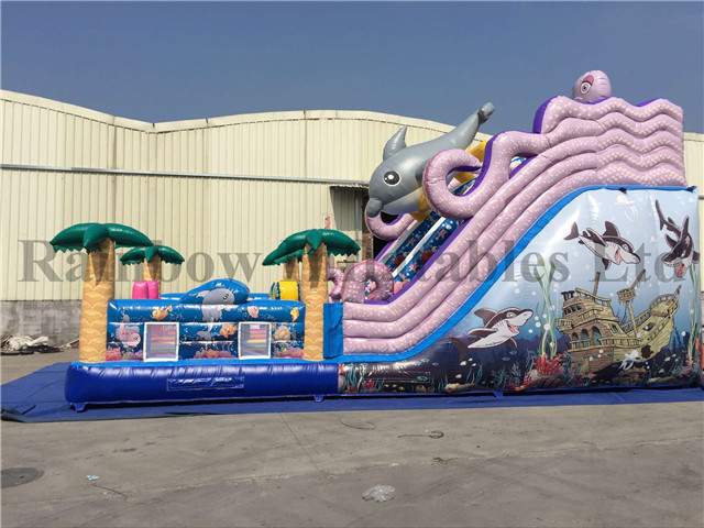 RB8051(9x5x6m) Inflatable Sea World Slide With Cute Animals